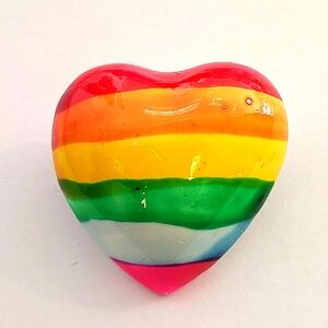 Rainbow heart pin